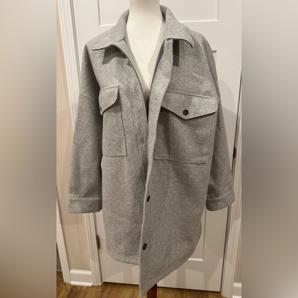 Banana Republic Factory Gray Shacket Shirt Jacket Size XL